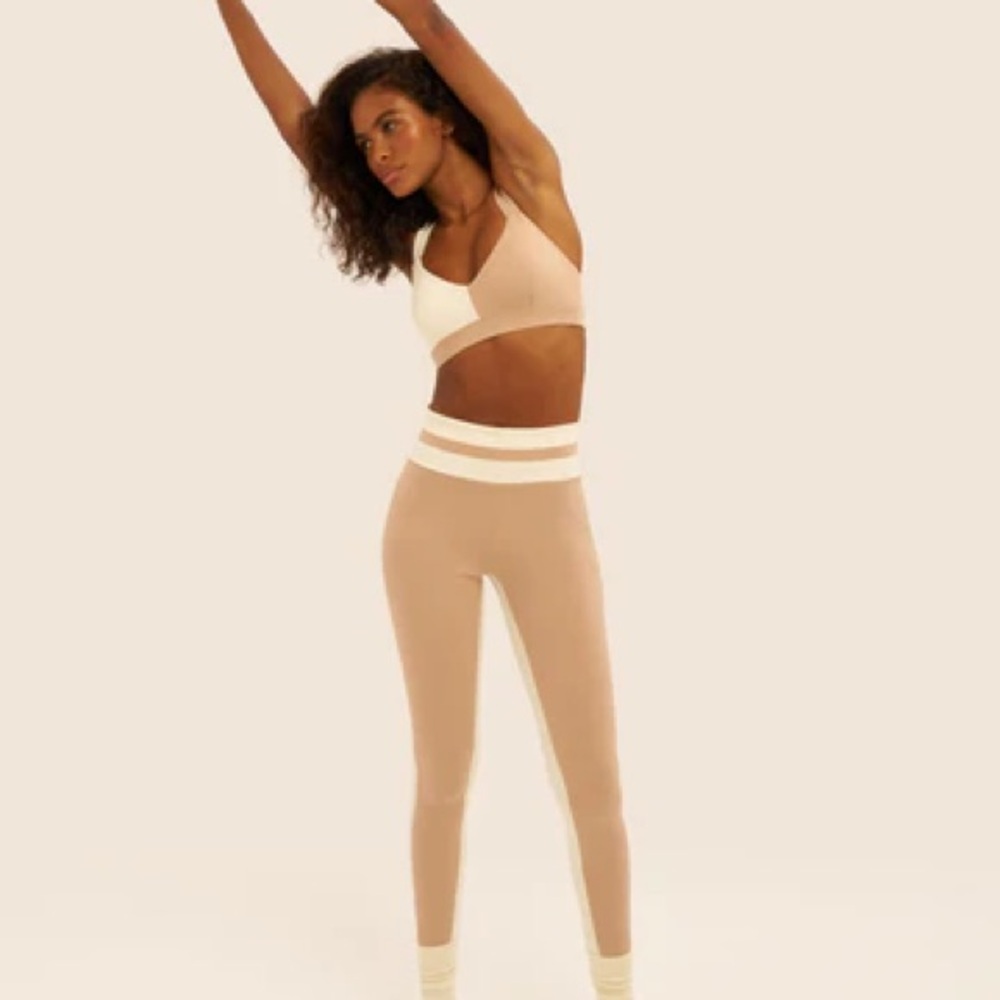 VAARA Mustard and white Activewear Set